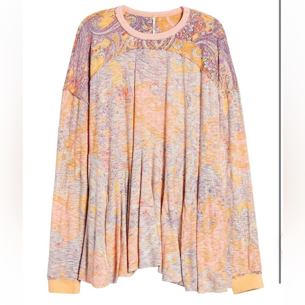 NWOT Free People Making Circles Tee Multi Combo